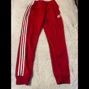 Red adidas sweats